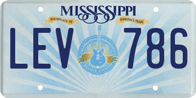 MS license plate LEV786