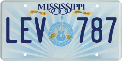 MS license plate LEV787
