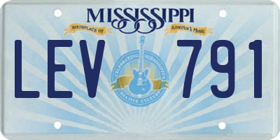 MS license plate LEV791