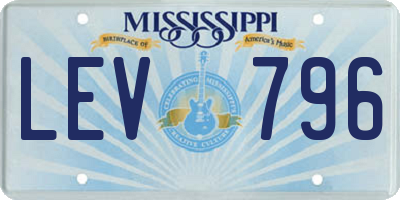 MS license plate LEV796