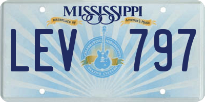 MS license plate LEV797