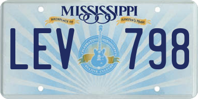 MS license plate LEV798