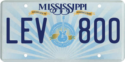 MS license plate LEV800