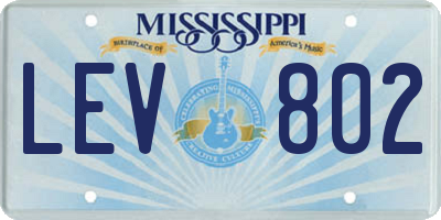 MS license plate LEV802