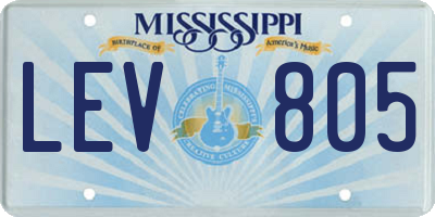 MS license plate LEV805