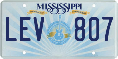 MS license plate LEV807