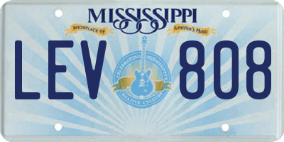 MS license plate LEV808