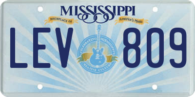 MS license plate LEV809