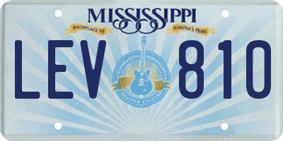 MS license plate LEV810