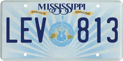 MS license plate LEV813