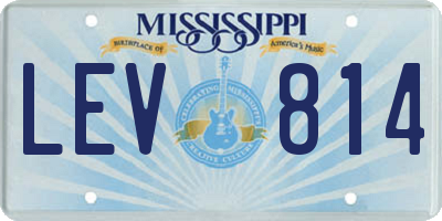 MS license plate LEV814