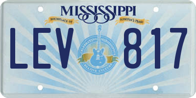 MS license plate LEV817