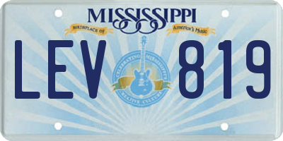 MS license plate LEV819