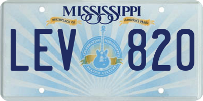 MS license plate LEV820