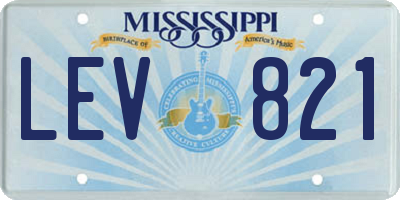 MS license plate LEV821