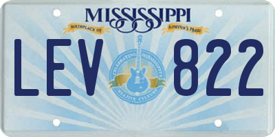MS license plate LEV822