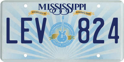 MS license plate LEV824