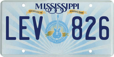 MS license plate LEV826