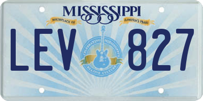MS license plate LEV827