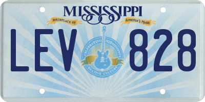 MS license plate LEV828