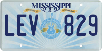 MS license plate LEV829
