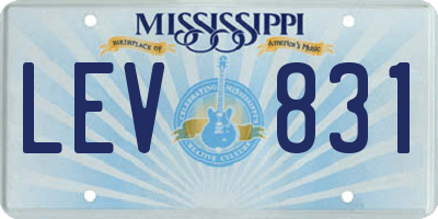 MS license plate LEV831