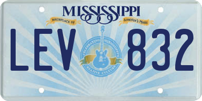 MS license plate LEV832