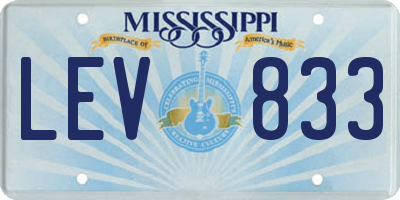 MS license plate LEV833