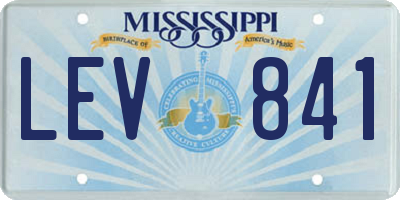 MS license plate LEV841