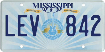 MS license plate LEV842