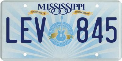 MS license plate LEV845