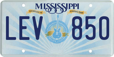 MS license plate LEV850