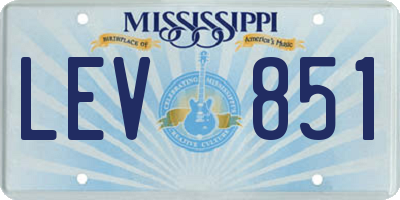 MS license plate LEV851
