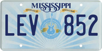 MS license plate LEV852