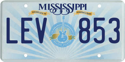 MS license plate LEV853