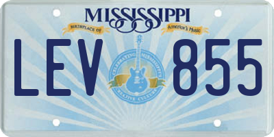 MS license plate LEV855