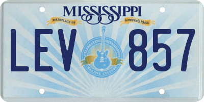 MS license plate LEV857