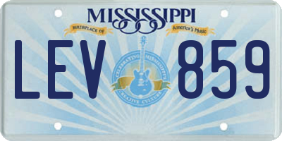 MS license plate LEV859