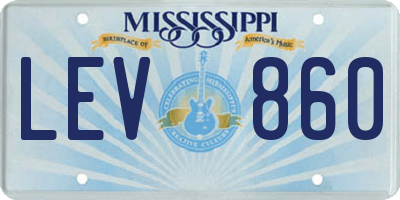 MS license plate LEV860