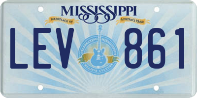 MS license plate LEV861