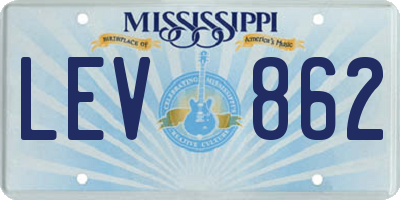 MS license plate LEV862