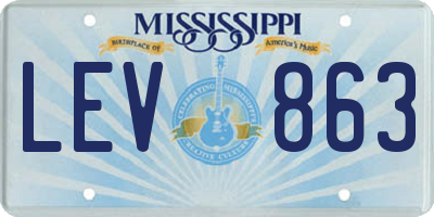 MS license plate LEV863