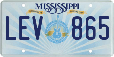 MS license plate LEV865