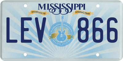 MS license plate LEV866