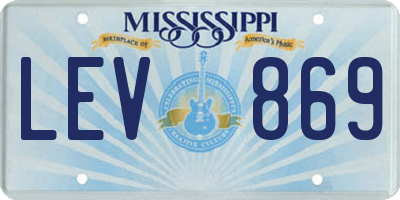 MS license plate LEV869