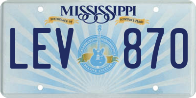 MS license plate LEV870