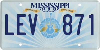 MS license plate LEV871