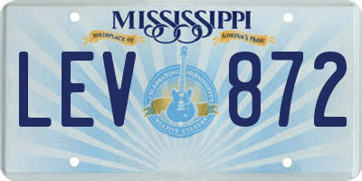 MS license plate LEV872