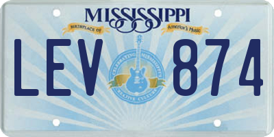 MS license plate LEV874