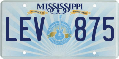 MS license plate LEV875